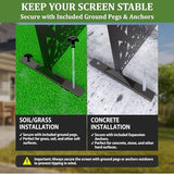 Metal Privacy Screen Outdoor 6FT – Freestanding Laser Cut Steel Garden Divider Panel with Stand, Decorative Modern Privacy Screen for Patio, Deck, Backyard & Balcony, Rustproof & Weather-Resistant WIZWERK