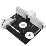 KETIPED Aluminium Router Table Insert Plate,Woodworking Benches Router Flip Plate W/Miter Gauge Guide Aluminium Fence Sliding Brackets,Multifunctional Trimming Engraving Table,MG-054BK KETIPED