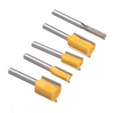 Bestgle Set of 5 Piece Straight Dado Router Bit Set ,Double Flute Straight Bit Carbide Wood Milling Cutter Woodworking Tools, Cutting Diameter 1/4",3/8",1/2",5/8",3/4"(Yellow, 1/4-Inch Shank ) Bestgle