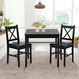 Pazidom Small Dining Table Set 3 Piece Wood Dinning Room Table Set for 2, Square Kitchen Table and 2 Chairs, Space Saving Dinette for Kitchen, Dining Room, Appartment, Dark Brown Pazidom