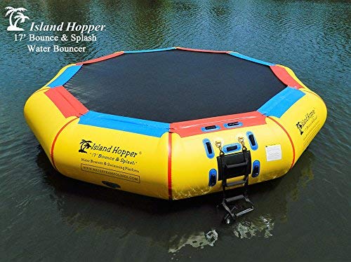Island Hopper 17' Bounce N Splash Padded Water Bouncer Island Hopper