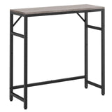 Livofloral Narrow Console Table, 29.5" Small Entryway Table, Sofa Table with 2 Support Bar, Industrial Couch Table, Thin Side Table, Display Table for Living Room, Hallway, Bedroom, Foyer, Grey Livofloral