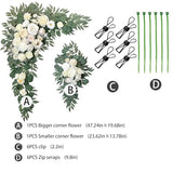 BMQDSM Faux Flowers Arch Flowers with Drapes (Set of 5) Wedding Decor and Wedding Arch Draping Artificial Flower Arrangements Wedding Decorations for Reception Wedding (White) BMQDSM