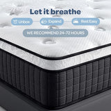 OhGeni 14 Inch Cooling Queen Size Mattress, Hybrid Gel-Infused Memory Foam Bed Mattresses in a Box, Medium Feel Cool Top Fabric,Individual Pocket Innerspring, 3-Zone Design & Reinforced Edge Support OhGeni