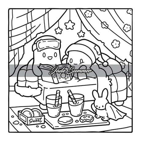 Spooky Christmas: Cute Coloring Book for Adults and Teens with Adorable Characters and Cozy Holiday Scenes for Relaxation (Comfy and Cozy Coloring Books) WoodArtSupply