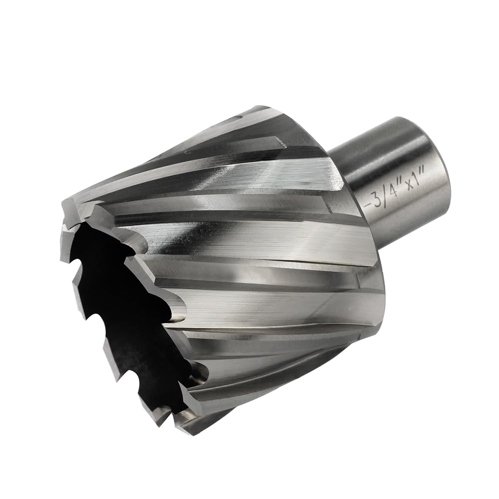Annular Cutter JESTUOUS 1-3/4 Inch Cutting Diameter 3/4 Weldon Shank 1 Cutting Depth with Pilot Pin Slugger Bits HSS Kit for Magnetic Drill Press,1 Piece JESTUOUS