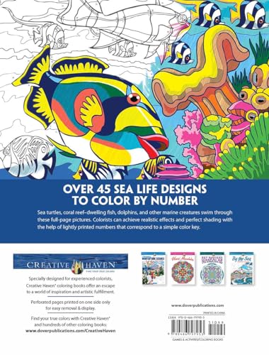 Creative Haven Sea Life Color by Number Coloring Book (Adult Coloring Books: Sea Life) Dover Publications