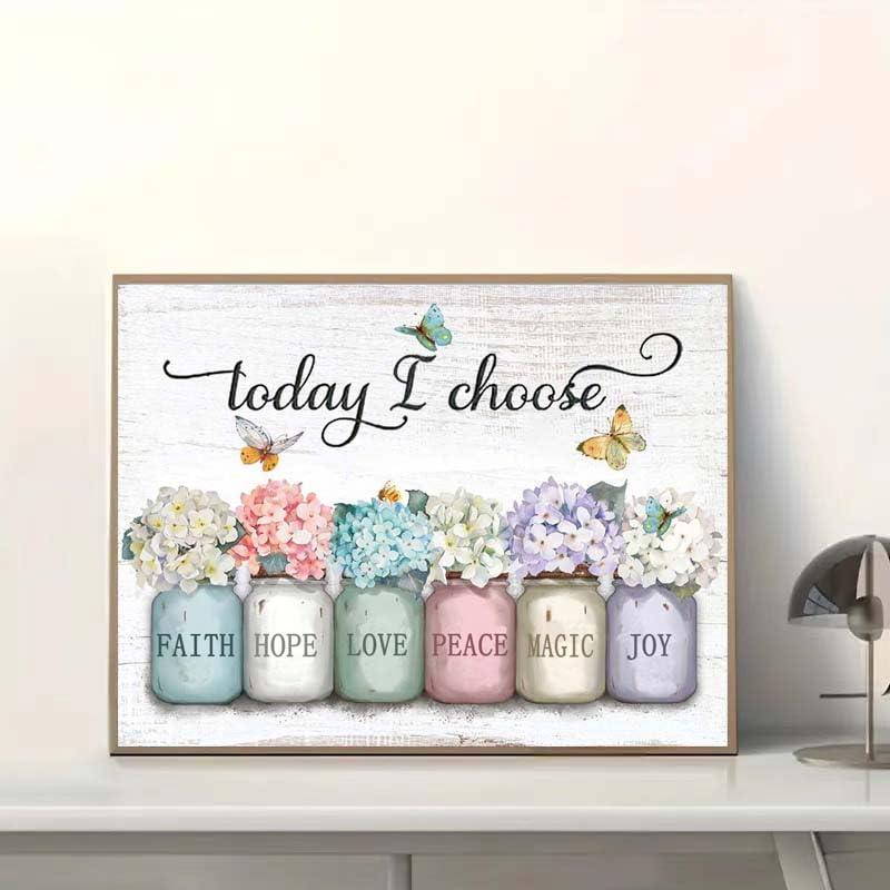 Today I Choose Diamond Painting Kits for Adults Beginners,Inspirational Diamond Art Kits for Adults,Vase DIY Paint With 5D Round Full Drill Diamond Dots Gem Painting for Home Wall Decor 16 X 12Inch ZQEATRY