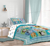Sunny Side Up Bluey & Friends Twin Comforter Set - 5 Piece Kids Bedding Includes Comforter, Sheets & Pillow Cover - Super Soft Microfiber Bed Set Sunny Side Up