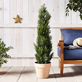 Nearly Natural 4FT Faux Cedar Tree, Outdoor Front Porch Décor, Faux Cedar Tree Pine Tree in Nursery Planter with UV Resistant Coating Nearly Natural