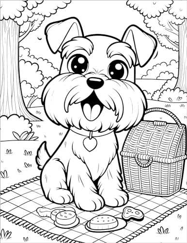 Cute Dogs Coloring Book for Kids Ages 4-8: Adorable Cartoon Dogs & Puppies WoodArtSupply