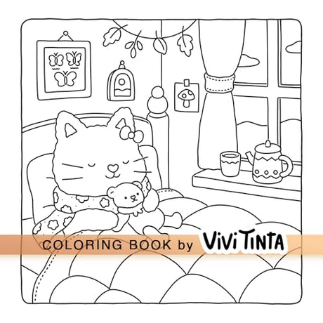 Fuzzy Hygge: Cute and Cozy Coloring Book for Adults & Teens Featuring Adorable Animals Characters for Stress Relief (Fuzzy Friends Coloring) Vivi Tinta