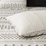 INK+IVY Rhea 100% Cotton Duvet Set Mid Century Modern Boho Design, All Season Comforter Cover Bedding Set, Matching Shams, King/Cal King, Geometric Clipped Jacquard Ivory 3 Piece INK+IVY