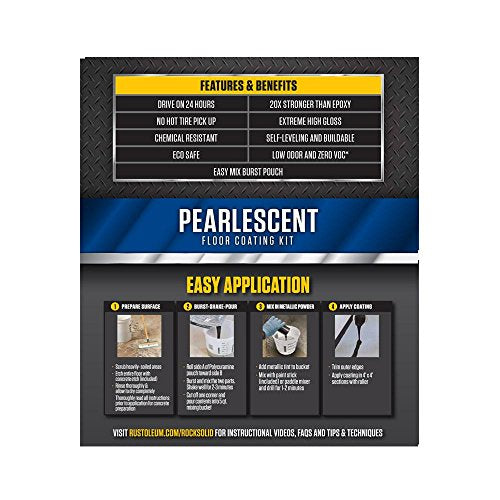 Rust-Oleum 306325 RockSolid Pearlescent 1 Car Garage Floor Coating Kit, Pearl Black Rust-Oleum