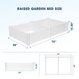 PASAMIC Durable Vinyl Raised Garden Bed, 6x3x1ft Raised Bed for Gardening, Planter Box with Open Bottom, Raised Garden Bed Outdoor, DIY Above Ground Garden Bed for Fruit, Vegetables, Herbs PASAMIC