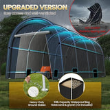 Kiss the Water Domed Carport with 4 Cloth Bags, Portable Garage with 2 Roll-up Doors, Heavy Duty Car Canopy Party Tent, All-Season Storage Shelter Shed for Cars, Truck, or Garden Tools, 10' x 20' Kiss the Water
