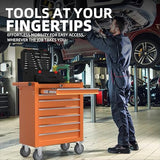 CMFYDAILY 7-Drawers Garage Tool Chest, Large Capacity Tool Cabinet Heavy Duty Mechanic Rolling Tool Box Metal Locking Tool Cart with Drawers and Wheels for Storage CMFYDAILY