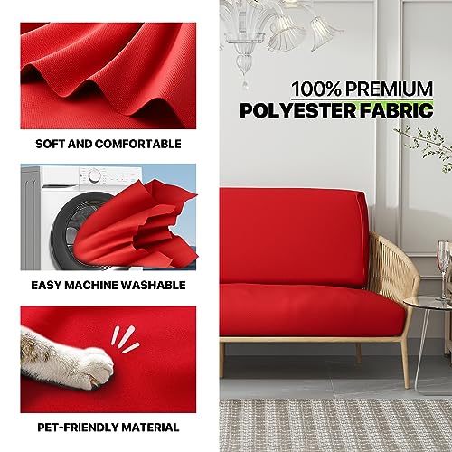 Magshion Futon Cover Armless Couch Cover Sofa Cover Furniture Protector Twin Size 39"x75"x6" Red Magshion