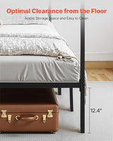 VEVOR Canopy Bed Frame Full Size, Metal Canopy Bed with Four Posters Design, Heavy Duty Steel Slats Support, Underbed Storage Space, No Box Spring Needed, Easy Assembly, Black