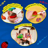 Skillmatics Rock Painting Kit - Mess-Free Art & Craft Activity for Girls & Boys, Craft Kits & Supplies, DIY Creative Activity, Christmas Gifts for Kids Ages 4, 5, 6, 7, 8, 9, 10, 11,12 Skillmatics