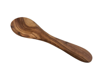 Handcrafted Olive Wood Spoon for Coffee and Baby Feeding, Natural Wood Grain