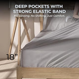 Mayil Manor 100% Natural Cotton Bed Sheets | 500 TC Single-Ply Sateen Weave Cal King Sheet Set | Breathable & Hypoallergenic Solid 4-Piece Bedding with Deep Pocket Fitted, Flat, Pillowcase | Grey Mayil Manor