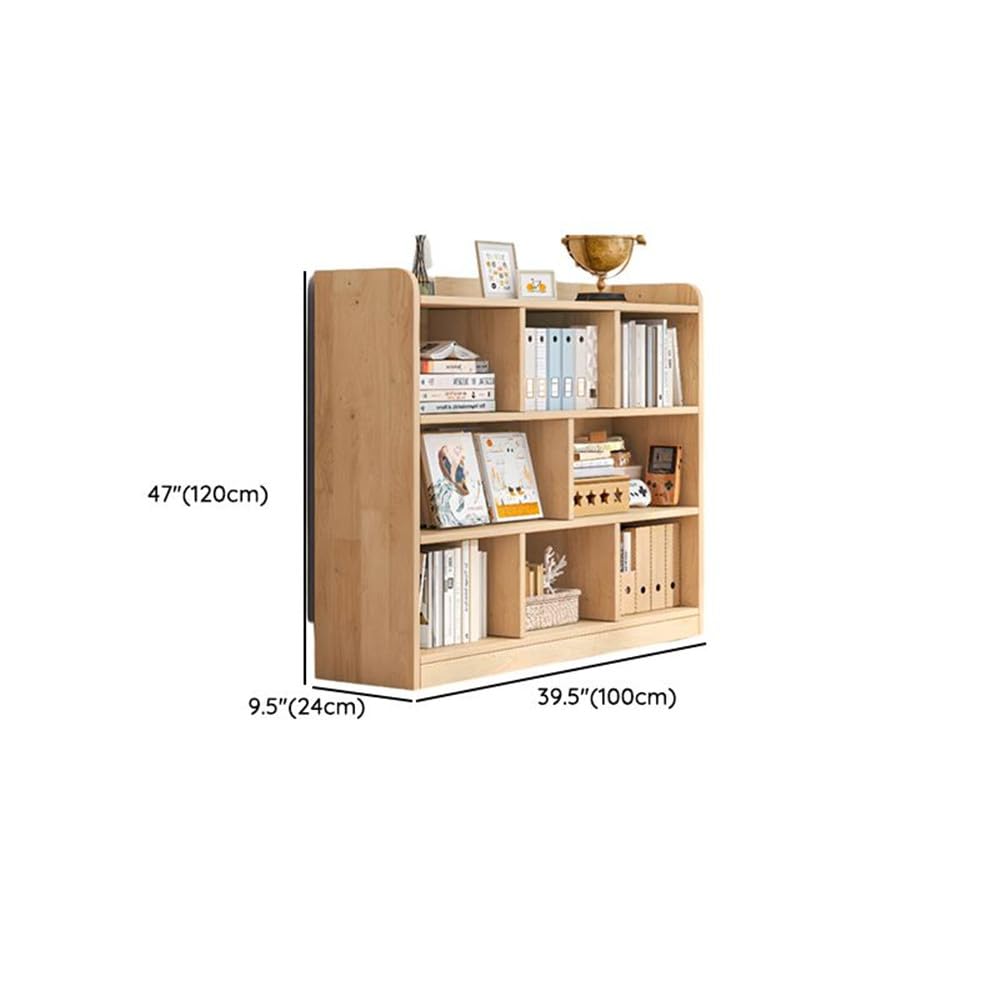 NIUYAO Children's Bookshelf Natural Finish Simplistic Standard Storage Cabinet Vertical Display Shelves FreestandingScratch-Repellent Bookcase Units for Study Office Pantry -39.5" L x 9.5" W x 47" H NIUYAO