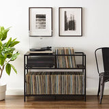 Crosley Furniture Provo Console Record Player Stand with Storage for Vinyl Records, Matte Black/Brown Crosley Furniture
