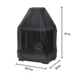 Izzybang Tall Outdoor Fireplace Cover Heavy Duty Waterproof 35.5 Inch Patio Wood Burning Fireplaces Cover Izzybang