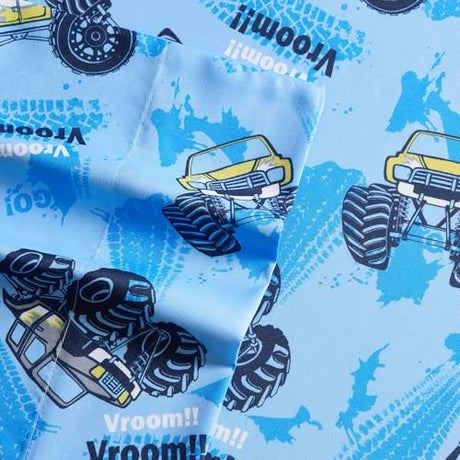 Kids Bedding Set Bed in a Bag for Boys and Girls Toddlers Printed Sheet Set and Comforter, Twin, Monster Truck Sweet Home Collection