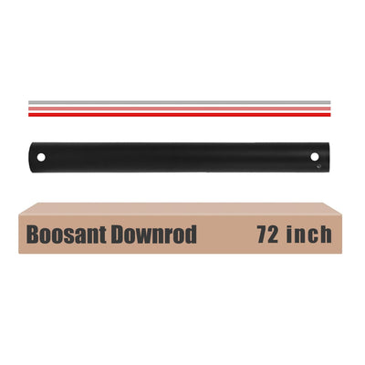 BOOSANT 72 INCH Ceiling Fan Downrod With Extended Wires,Extension Rod Only Ceiling Fans Compatible, Not Threaded(Black)