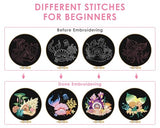 TINDTOP 4 Pack Embroidery Kit for Adult Beginners, Embroidery DIY Starter Kit, with Ocean Shell Stamped Patterns, Hoop, Tools, Colorful Threads with Needles, Instructions