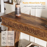 Tribesigns 70.9 Inch Long Console Table for Entryway, 2-Tier Farmhouse Entryway Table with Storage, Narrow Sofa Table Behind The Couch, Wood Accent Table for Hallway, Living Room, Foyer, Dark Brown Tribesigns