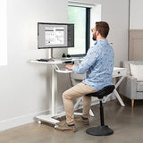VIVO White Electric Mobile Height Adjustable 36 inch Dual Platform Standing Desk with Wheels, Rolling Small Space Table, Sit Stand Workstation, DESK-V111VTW VIVO
