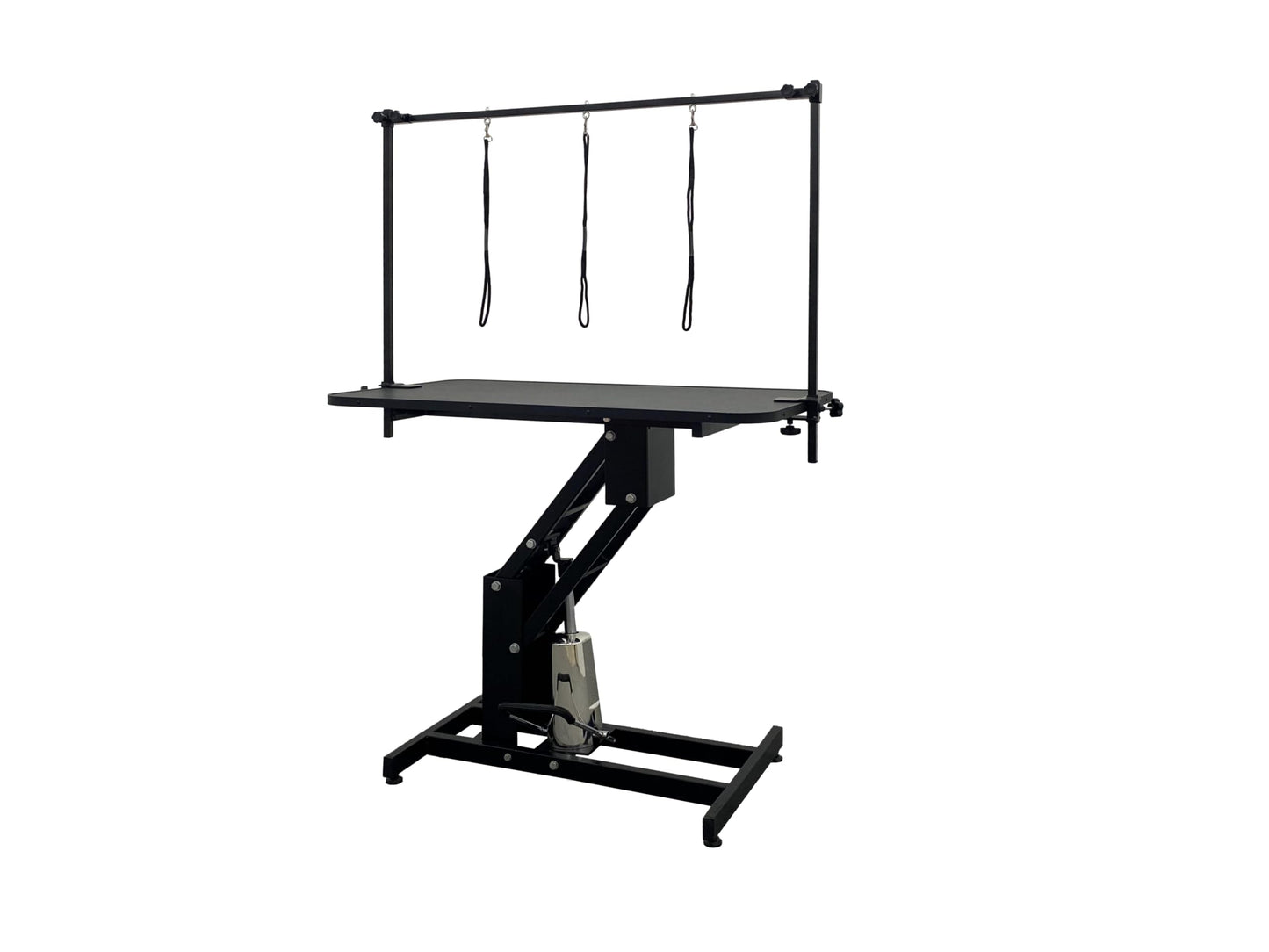 43.3" Hydraulic Dog Grooming Table for Pet, Heavy Duty Structural Hydraulic Max Load 350Lbs Professional Pet Grooming Table with Adjustable Overhead Arm & Noose Height Range 22''-39'' (BLACK)