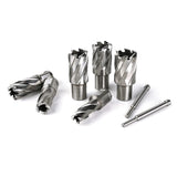 OSCARBIDE Annular Cutter Set 13pcs 3/4"Weldon Shank 1"Cutting Depth and 7/16 to 1-1/16 inch Cutting Diameter Mag Drill Bits for Magnetic Drill Press with 2 pcs Pilot Pins OSCARBIDE