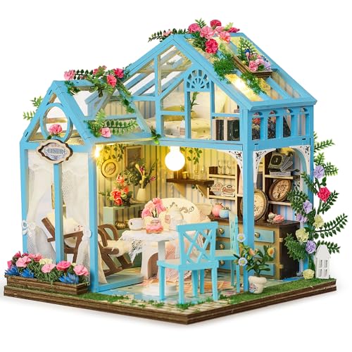 BenBen DIY Miniature House Kit, Mini House Building Kit for Adults, Model Craft Kits with Furniture, Tiny Dollhouse Diorama to Build for Hobbies, Gifts for Family and Friends(Garden Tea House)