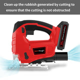Powertough Cordless Jig Saw,20V Electric Jigsaw Tool Kit with Variable Speed,Pendulum Function, 0-45°Adjustable Cutting Bevel,2.0A Li-ion Battery With 1 Hour Fast Charger,9pcs Free Blade PowerTough