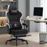 GTPLAYER Office Chair, Gaming Computer Desk Fabric Chair with Footrest, High Back Ergonomic Office Chair with Pocket Spring Lumbar Support and Linkage Armrests Adjustable Height Swivel for Home Task GTPLAYER