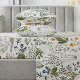 FADFAY 100% Egyptian Cotton Sheets Twin Botanical Printed Floral Sheets Yellow Flowers & Leaves Pattern Farmhouse Bedding Soft and Breathable French Country Bedding 4Pcs Deep Pocket Twin Sheet Set FADFAY