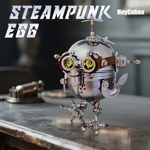 3D Metal Puzzle for Adults Mechanical Owl Egg 3D Model Kit, Steampunk Puzzle DIY Assembly, Fun and Creative for Birthday, Home Decoration, and Collectors (110+ PCS) HeyCubex