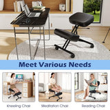 Giantex Ergonomic Kneeling Chair for Office, Knee Stool Chair w/Adjustable Height and Seat Angle to Relieve Pain, Posture Desk Chair w/Lockable Universal Wheels, Thick Padded Cushions, Black (1) Giantex