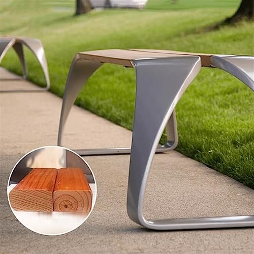 Garden Bench Outdoor Benches Weatherproof Park Bench Backless, Modern Outdoor Stainless Steel Leisure Chairs, Wooden Bench Chairs for Courtyard, Lawn, and Garden Metal Garden Bench(Size:120 * 45.5 * JHKJDS