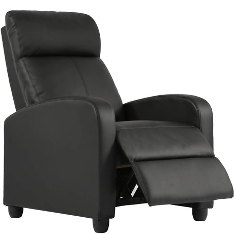 FDW Recliner Chair for Living Room Home Theater Seating Single Reclining Sofa Lounge with Padded Seat Backrest (Black) FDW