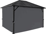 GARTOO 10' x 12' Hardtop Gazebo Curtains - Outdoor Metal Hard Top Patio Gazebo Canopy Screens Walls with Zipper, Fully Enclosed Zip Curtains (Zip Curtains Only) GARTOO