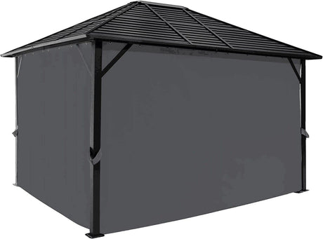 GARTOO 10' x 12' Hardtop Gazebo Curtains - Outdoor Metal Hard Top Patio Gazebo Canopy Screens Walls with Zipper, Fully Enclosed Zip Curtains (Zip Curtains Only) GARTOO