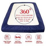 NTBAY Full Fitted Sheet Only - Brushed Microfiber Deep Pocket Fitted Sheet - Soft, Wrinkle-Free, Fade-Resistant, Stain-Resistant, Hotel Quality Fitted Bed Sheet, Navy Blue NTBAY