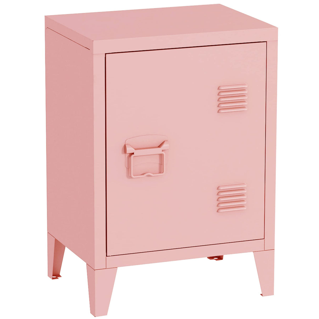 MIOCASA Nightstand Modern End Side Table Steel Bedside Storage Cabinet with Shelf Easy Assembly for Living Room Bedroom (Pink) MIOCASA