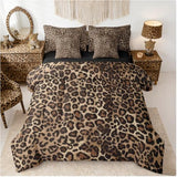 Erosebridal Leopard Print 7 Piece Bedding Set Queen Cheetah Decor Comforter Set with Sheets Geometric Modern Bed in A Bag African Safari Animal Bed Sets with 2 Pillowcases, 2 Throw Pillow Covers Erosebridal