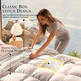 Beautyrest Luxury Hotel Collection Down Comforter Twin Size - 100% Cotton All Season Duvet Insert, Fluffy Goose Feather Fiber with Corner Tabs, White (68" W X 90" L) Beautyrest